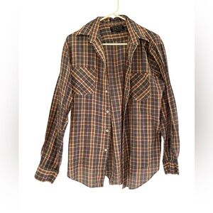 Golden Supreme Plaid Gingham Shirt Size Medium